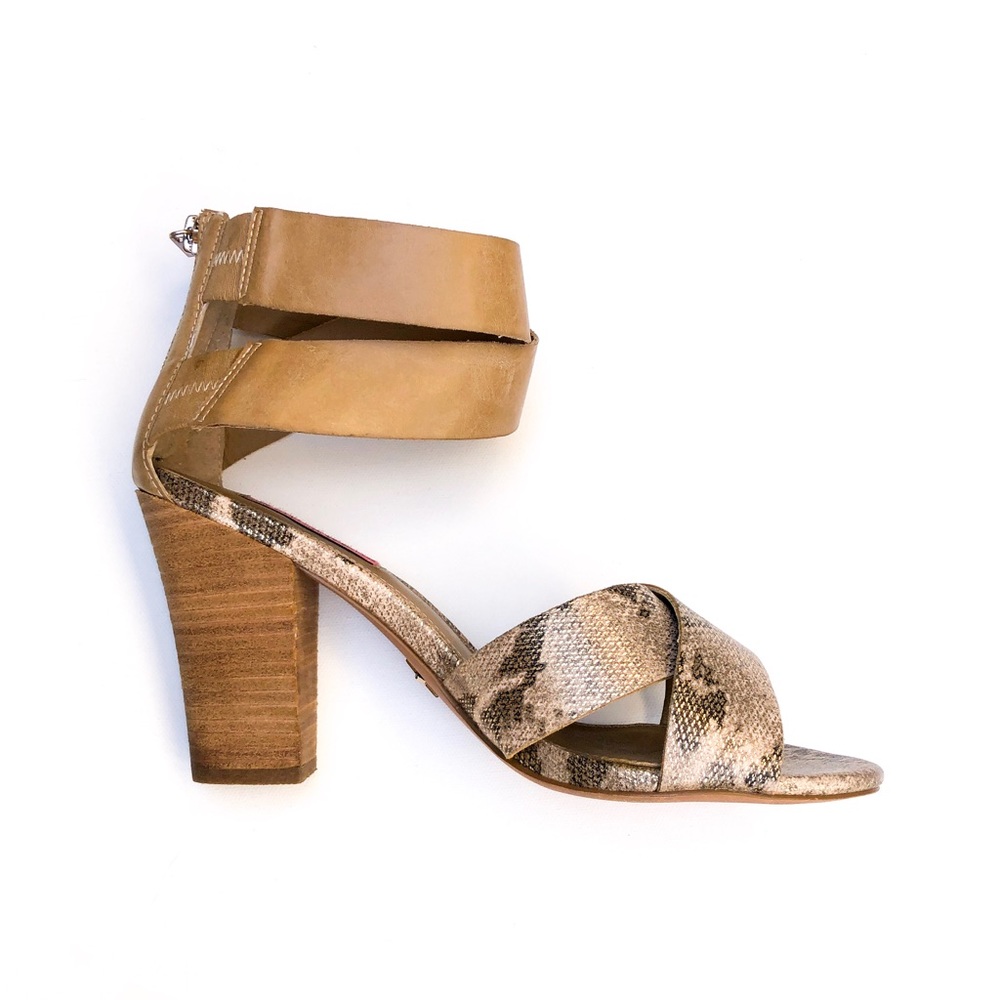 Betsey Johnson Bazar Ankle Strap Snake print Heel